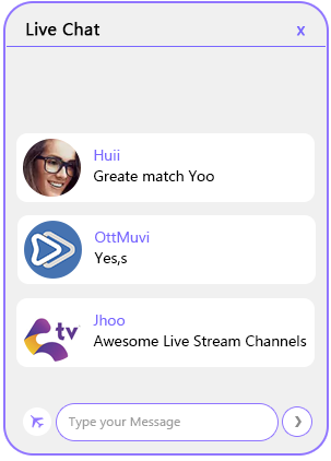 app live chat ott muvi live stream ott